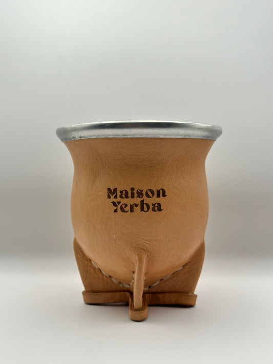 Leather Wrapped Mate Gourd